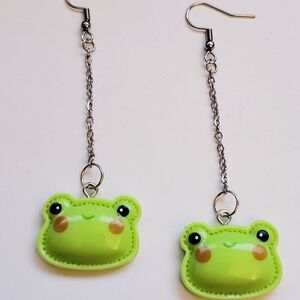 Kawaii Frog Dangle Chain Earrings